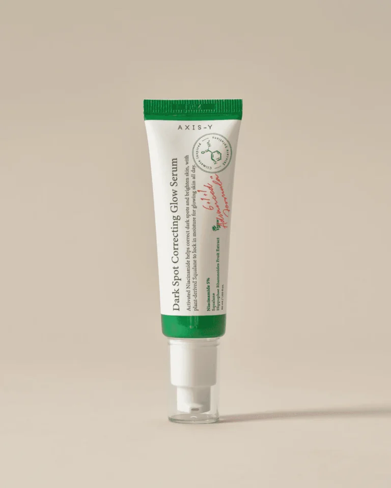 AXIS-Y Dark Spot Correcting Glow Serum with niacinamide, designed to fade dark spots, hydrate, and brighten uneven skin tone.