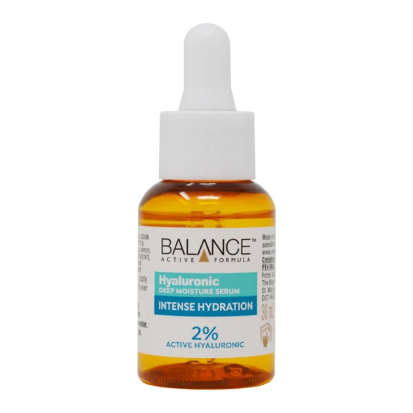 Balance Hyaluronic Deep Moisture Serum 30ml bottle designed to hydrate, plump, and smooth skin for a radiant glow