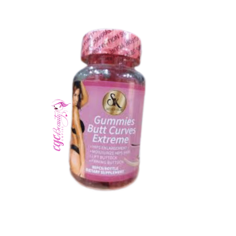 Bottle of S&K Gummies Butt Curves Extreme 60pcs designed to promote butt and hip curves naturally.