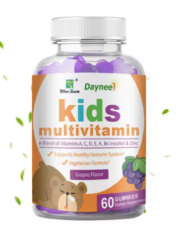Bottle of Daynee Kids Multivitamin gummies formulated to support children’s growth, energy, and immune system