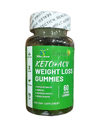 Bottle of Daynee Keto + ACV Weight Loss Gummies for fat burning, digestion support, and energy boost.
