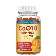 Bottle of CoQ10 Gummies 100 g formulated to support heart health, energy production, and antioxidant protection.